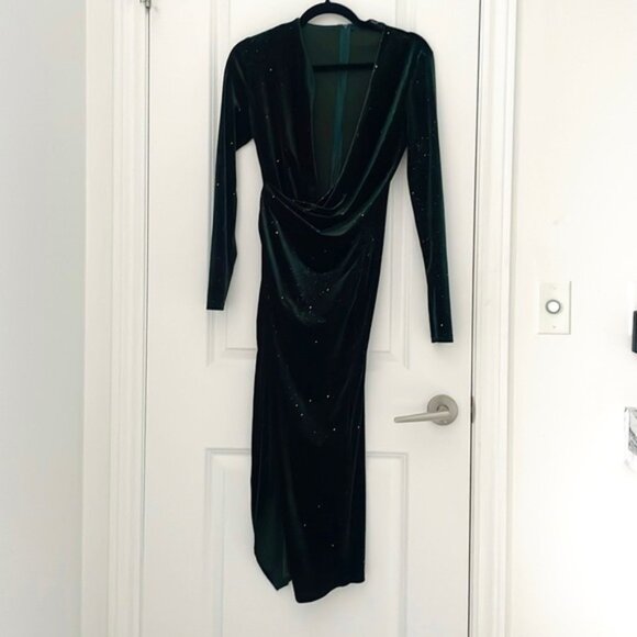 SHEIN Dresses & Skirts - Dark Green Sparkle Midi Dress